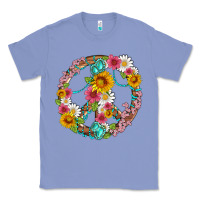 Colony Blue floral peace sign with gemstone Classic Tee - Artiststas