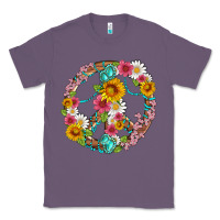 Lavender floral peace sign with gemstone Classic Tee - Artiststas