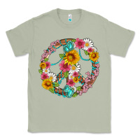 Matcha floral peace sign with gemstone Classic Tee - Artiststas