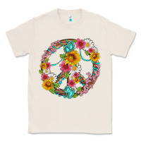 Natural floral peace sign with gemstone Classic Tee - Artiststas