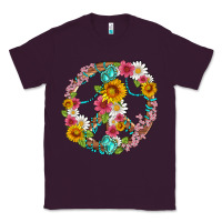 Plum floral peace sign with gemstone Classic Tee - Artiststas