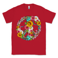Red floral peace sign with gemstone Classic Tee - Artiststas