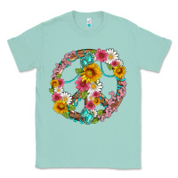 Seafoam floral peace sign with gemstone Classic Tee - Artiststas