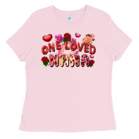 Bubblegum Pink One loved nana Valentine's Day Ladies Tee - FaDigitalArtStudio