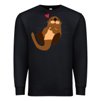 Black otter Premium Sweatshirt - linhVisuals
