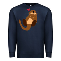 Navy otter Premium Sweatshirt - linhVisuals