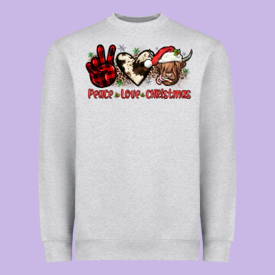 Peace Love Christmas Heavyweight Sweatshirt Designed By Jahusdesignshop