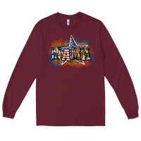 Burgundy patriotic mama Long Sleeve Tee - BundleAndBundleShop
