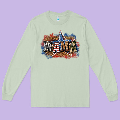 Patriotic Mama Long Sleeve Tee Designed By Bundleandbundleshop