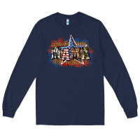 Navy patriotic mama Long Sleeve Tee - BundleAndBundleShop