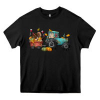 Black thanksgiving tractor Heavy Core Tee - CowGirlArtShop