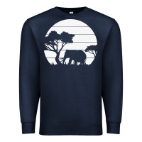 Navy elephant art Premium Sweatshirt - linhVisuals