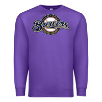 Purple The Brew Crew Baseball Premium Sweatshirt - linhVisuals