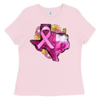 Bubblegum Pink Texas Cancer Awareness map Ladies Tee - FaDigitalArtStudio