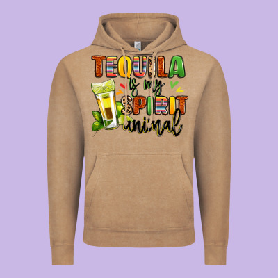 Tequila Is My Spirit Animal Vintage Hoodie Designed By Lillyallendesigns