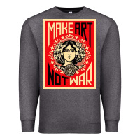 Charcoal Heather make art no war Premium Sweatshirt - linhVisuals