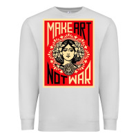Dove Grey make art no war Premium Sweatshirt - linhVisuals