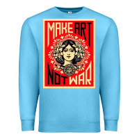 Ocean Blue make art no war Premium Sweatshirt - linhVisuals