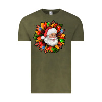 Vintage Olive santa claus with sunflower christmas bbs Vintage Tee - BundleAndBundleShop