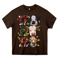 Chocolate Brown Ho Ho Ho Cows Heavy Core Tee - RanaPortraitStore