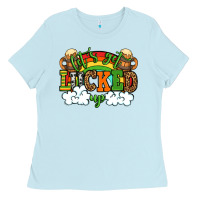 Baby Blue Let's get lucked up St. Patrick's Day Ladies Tee - OliviaCreatesArt
