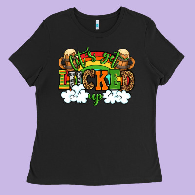 Let's Get Lucked Up St. Patrick's Day Ladies Tee Designed By Oliviacreatesart
