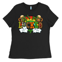 Black Let's get lucked up St. Patrick's Day Ladies Tee - OliviaCreatesArt