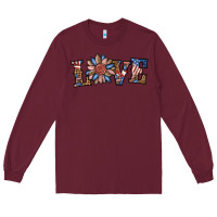 Burgundy love american sunflower Long Sleeve Tee - BundleAndBundleShop