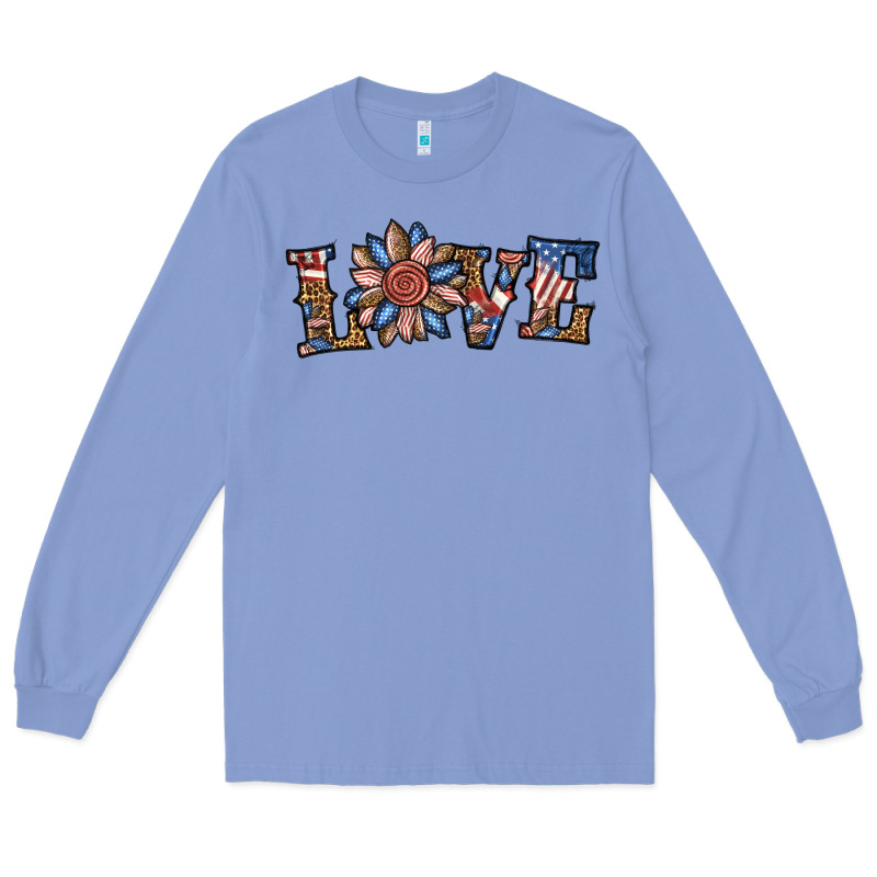 Love American Sunflower Long Sleeve Tee by BundleAndBundleShop | Teevron