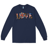Navy love american sunflower Long Sleeve Tee - BundleAndBundleShop