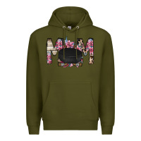 Army Green mom hockey flower Premium Hoodie - RacoonDesign