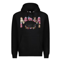 Black mom hockey flower Premium Hoodie - RacoonDesign