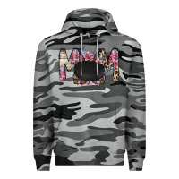 Slate Camo mom hockey flower Premium Hoodie - RacoonDesign