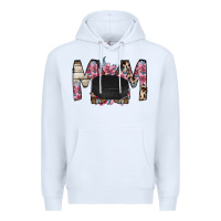 White mom hockey flower Premium Hoodie - RacoonDesign