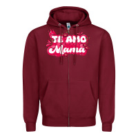 Burgundy te amo mama Zipper Hoodie - JahusDesignShop