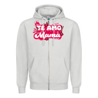 Dove Grey te amo mama Zipper Hoodie - JahusDesignShop