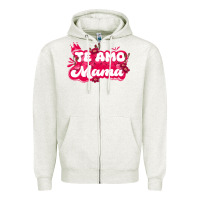 Oatmeal Heather te amo mama Zipper Hoodie - JahusDesignShop