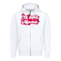 White te amo mama Zipper Hoodie - JahusDesignShop