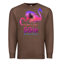 Chestnut earth day 50th anniversary pink flamingos sunset silhouette Premium Sweatshirt - linhVisuals