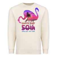Sandshell earth day 50th anniversary pink flamingos sunset silhouette Premium Sweatshirt - linhVisuals