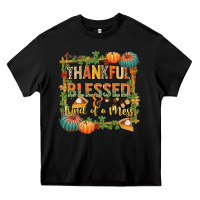 Black thankful blessed and kind of a mess Heavy Core Tee - CowGirlArtShop
