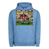 Pigment Pebble Blue farm animals red barn tumbler 20oz Urban Hoodie - Jasminsmagicworld