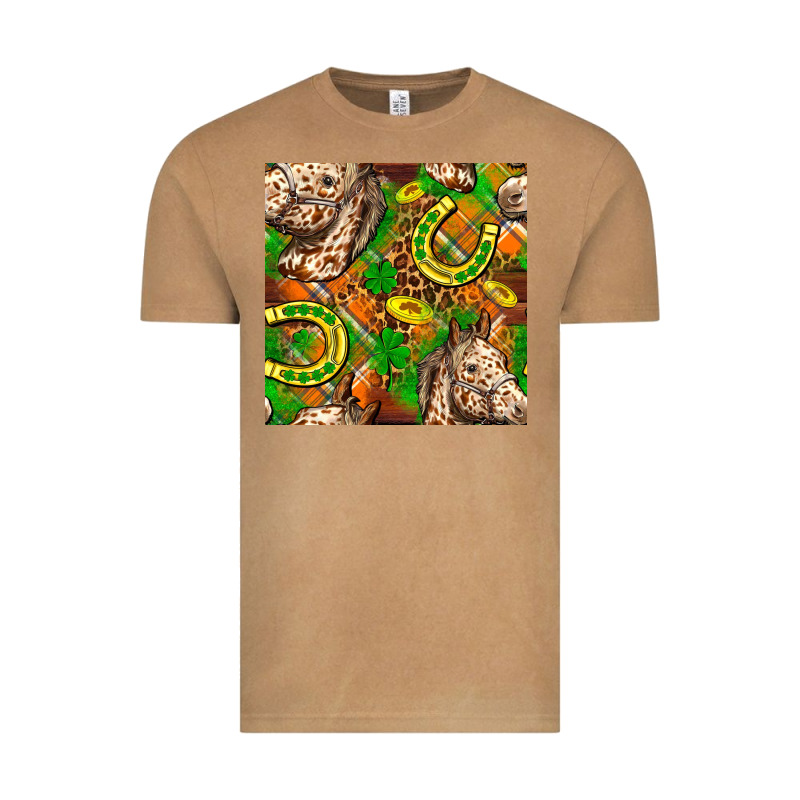 St. Patrick's Day Horse With Horseshoes Seamless Vintage Tee by FaDigitalArtStudio | Teevron