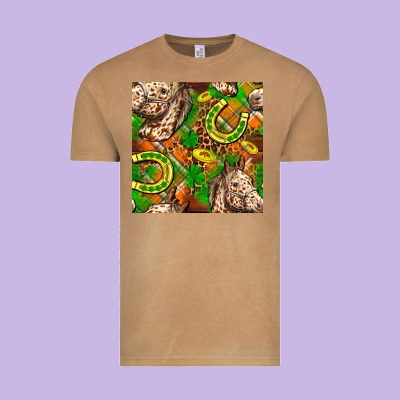 St. Patrick's Day Horse With Horseshoes Seamless Vintage Tee Designed By Fadigitalartstudio