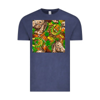 Vintage Denim St. Patrick's Day Horse With Horseshoes Seamless Vintage Tee - FaDigitalArtStudio