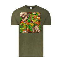 Vintage Olive St. Patrick's Day Horse With Horseshoes Seamless Vintage Tee - FaDigitalArtStudio
