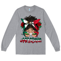 Heather Grey mexicana messy bun mama Long Sleeve Tee - BundleAndBundleShop