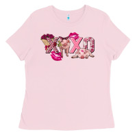 Bubblegum Pink Valentine's Day pig xoxo Ladies Tee - FaDigitalArtStudio