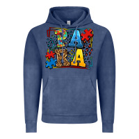 Vintage Denim autism leopard frame para Vintage Hoodie - LillyAllenDesigns