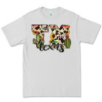 Dove Grey texas state cowhide serape cactus Premium Tee - RanaPortraitStore
